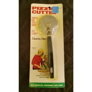 Vintage M E Heuck Stainless Pizza Cutter Serrated Edge 7" Made in USA 🇺🇸 NOS
